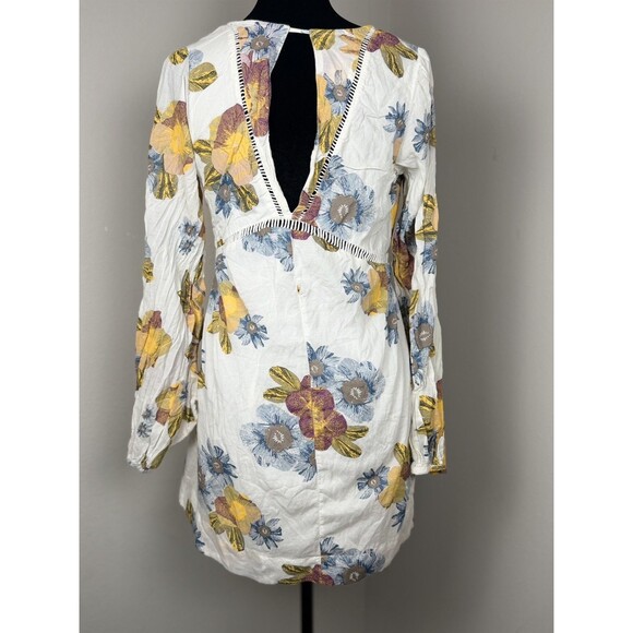 Free People Strawberry Fields Tunic Mini Dress Size xSmall Ivory boho festival - Picture 11 of 16